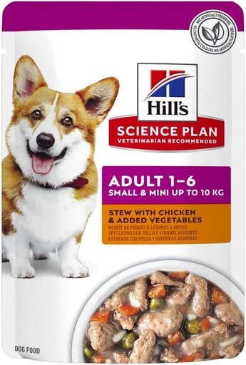 [052742046044] Hill's Science Plan Canine Adult Stew For Small & Mini Chicken & Added Vegetables 80g  (1 Pouch)