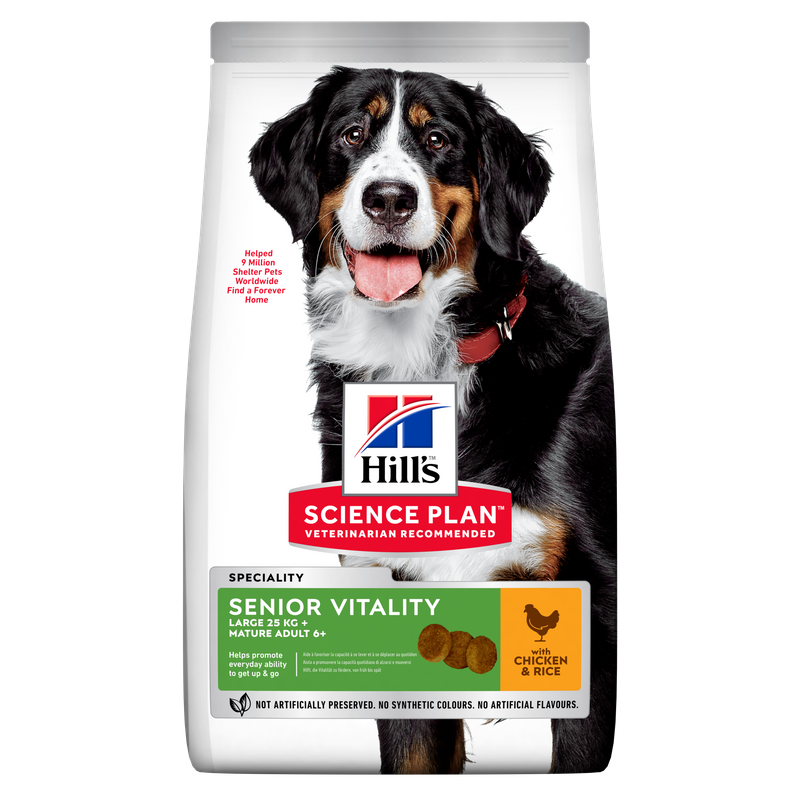 هيلز ساينس بلان طعام كلاب بالغة كبيرة الحجم لعمر ٦ سنوات فما فوق للحيوية بدجاج وأرز ١٤ كجم