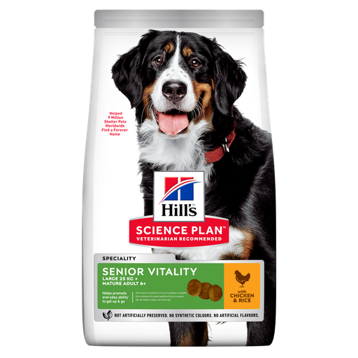 [052742025964] Hill's Science Plan Canine Adult - Large - Mature 6+ Senior Vitality Chicken & Rice 14Kg 