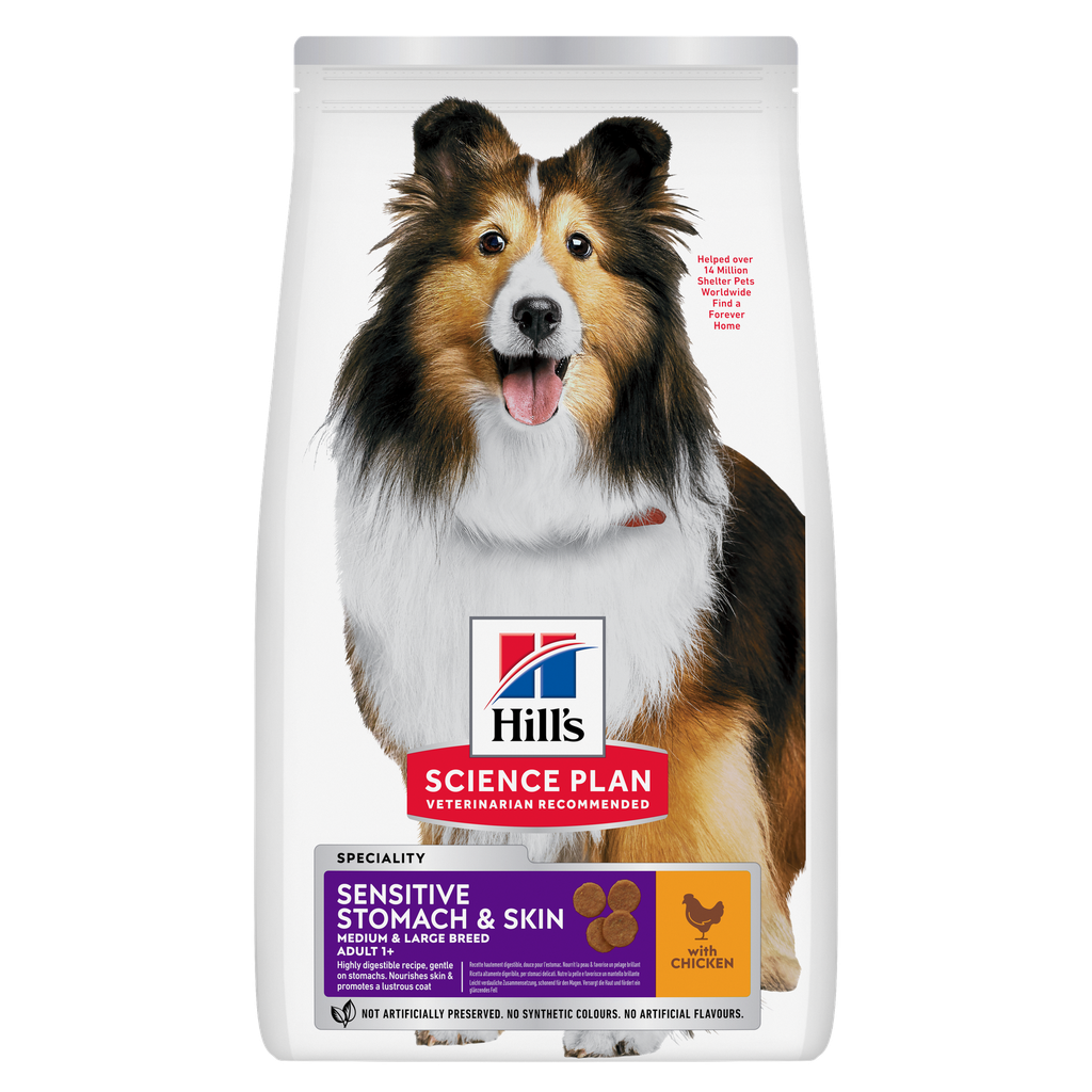 Hill's Science Plan Canine Adult - Medium & Large - Sensitive Stomach & Skin - Chicken