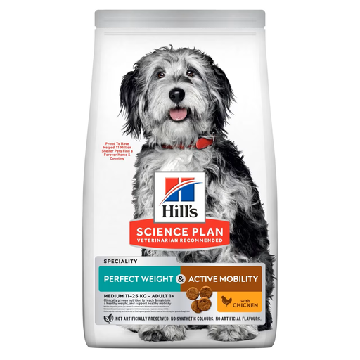 [052742052427] Hill's Science Plan Canine Adult - Medium -  Perfect Weight & Active Mobility 12kg 