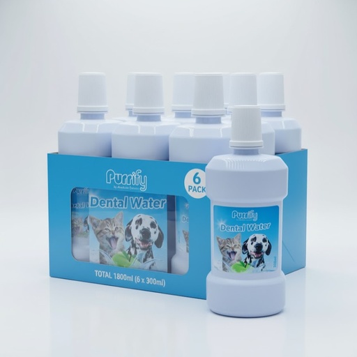 Purrify Dental Water – Green Apple Flavour 1.8L (6 x 300ml )