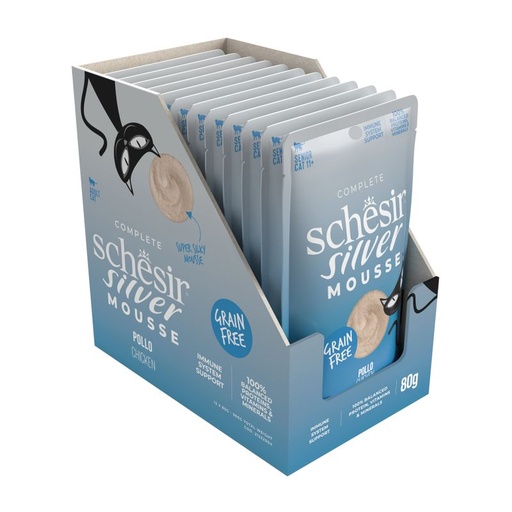 Schesir Silver Pouch for Cat Chicken in Mousse 80g (12 Pouch)