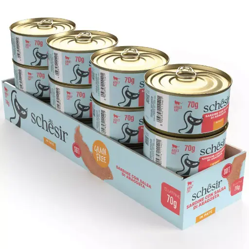 Schesir Can For Cat Sardine with Lobster in Pate 70g (12 Can)