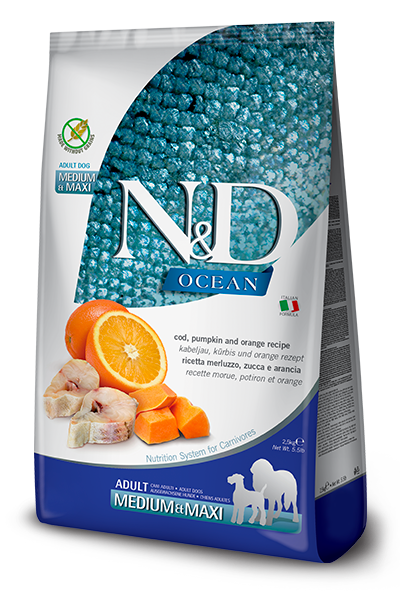 [8010276033321] Farmina N&D Ocean Canine - Cod, Pumpkin & Orange Adult Medium/Maxi (2.5kg)