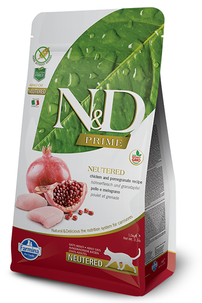 [8010276030450] Farmina N&D PRIME Feline - Chicken & Pomegranate Neutered Adult  (300 gm)