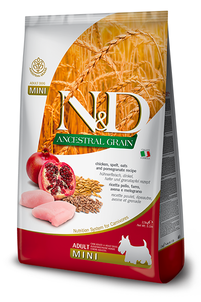 [8010276035073] Farmina N&D Ancestral Grain Canine - Chicken & Pomegranate Adult Mini (٧  كيلوجرام)