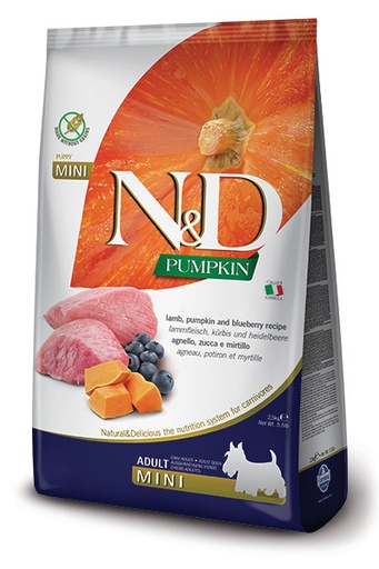 [8010276033642] Farmina N&D Pumpkin Canine - Lamb, Pumpkin & Blueberry Adult Mini (٧  كيلوجرام)