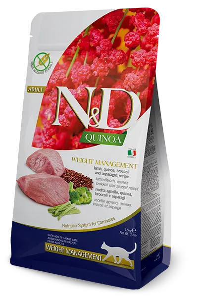 Farmina N&D Quinoa Feline - Weight Management - Lamb, Quinoa, Broccoli And Asparagus Adult