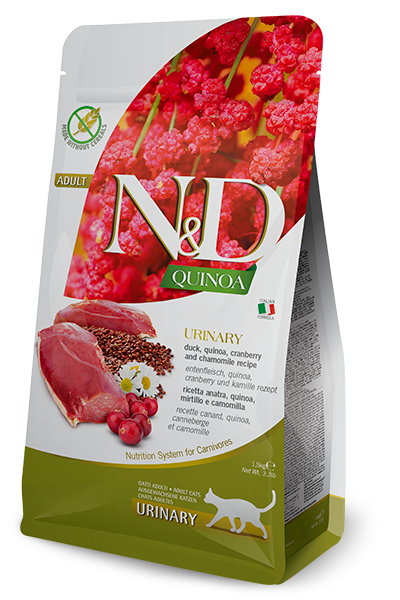 [8010276035776] Farmina N&D Quinoa Feline - Urinary Duck, Cranberry & Chamomile Adult  (300 gm)