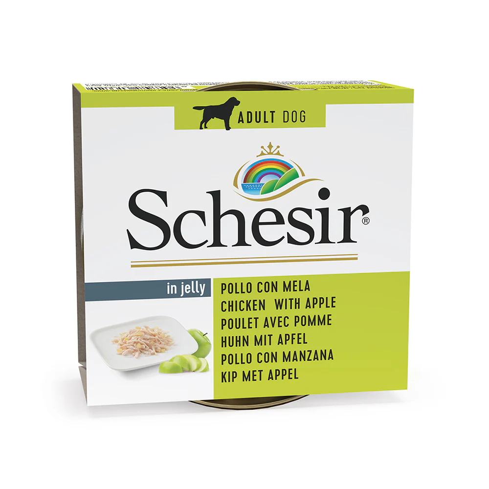 Schesir Can for Dog Chicken With Apple in Jelly 150g 