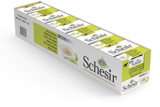 [8005852653727] Schesir Can for Dog Chicken With Apple in Jelly 150g  (10  علب)