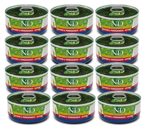 Farmina N&D Prime Feline - Chicken & Pomegranate Canned Kitten 70g (12 Can)