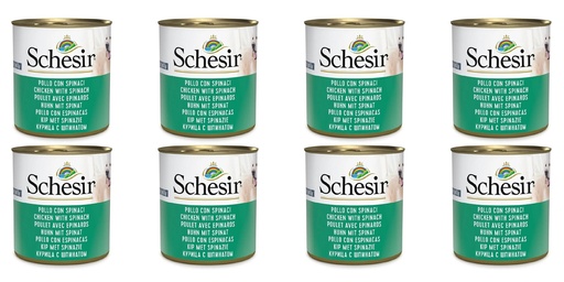 Schesir Can for Dog Chicken With Spinach In Jelly 285g (8 Can)