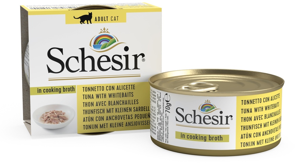 Schesir Can for Cat Tuna with Whitebaits in Cooking Broth 70g