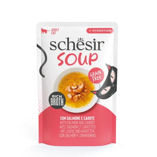 Schesir Pouch in Soup With Salmon and Carrot 40g 