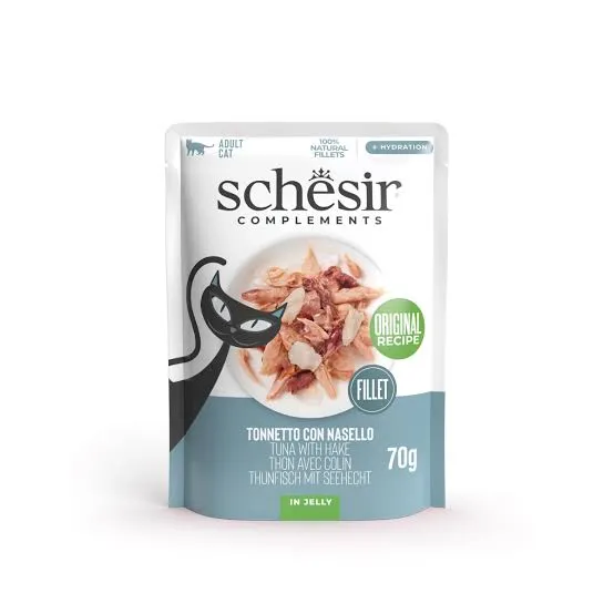 Schesir Pouch Chicken with Hake in Jelly For Adult Cat 70g