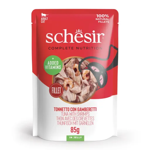 Schesir Pouch Tuna with Shrimp in Jelly For Adult Cat 85g
