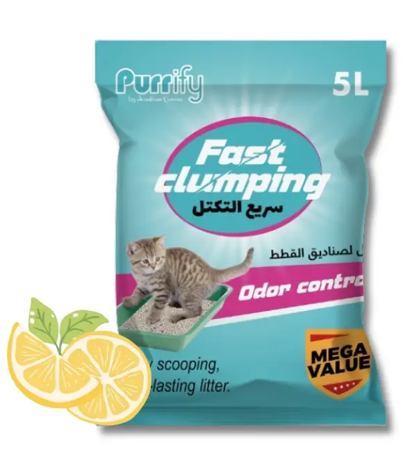 Purrify Fast Clumping Cat Litter 5 Liter - Lemon