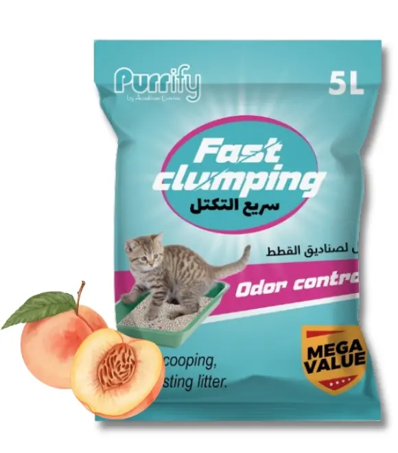 [6359346129468-Peach] Purrify Fast Clumping Cat Litter 5 Liter - Peach