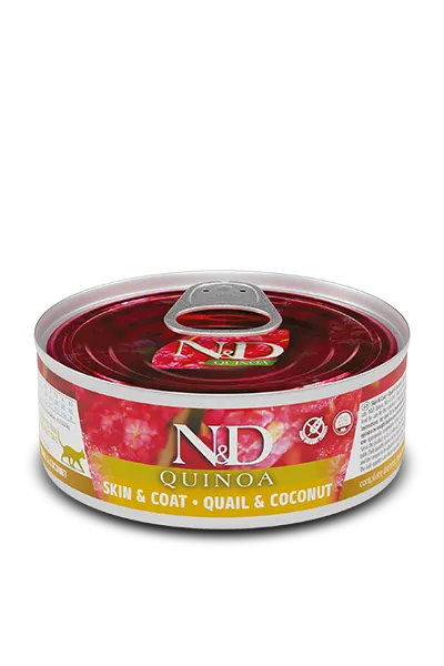 Farmina N&D Quinoa Feline - Skin & Coat , Quail & Coconut Adult Canned 80g (1 Can)