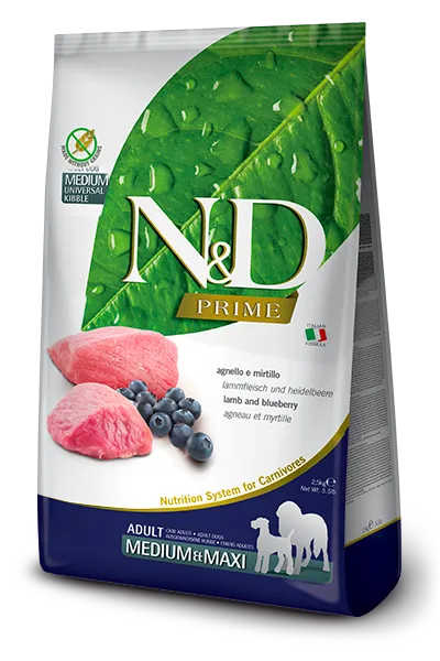 [8010276036643] Farmina N&D Prime Canine - Lamb & Blueberry Adult Medium/Maxi (2.5kg)