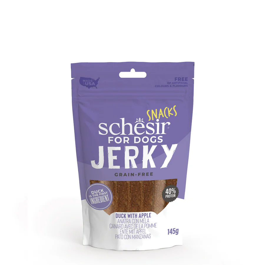 Schesir Dog Snack Jerky Duck & Apple 145G 