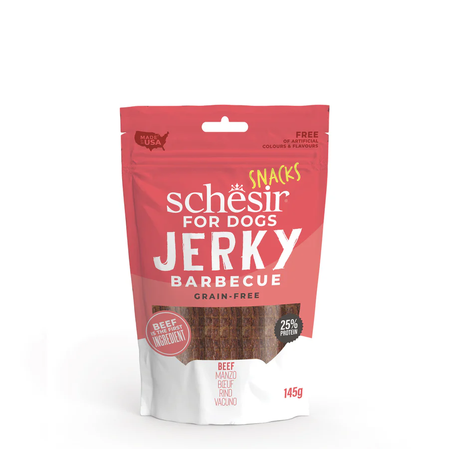 Schesir Dog Snack Jerky BBQ Beef 145G 
