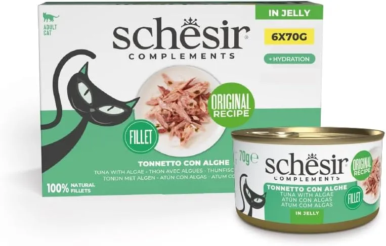 Schesir Can for Cat Tuna With Algae In Jelly 6x70g Per Pack