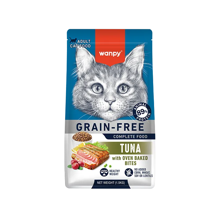 Wanpy Grain-Free Cats Dry Food (Oven Baked Bites) - Tuna