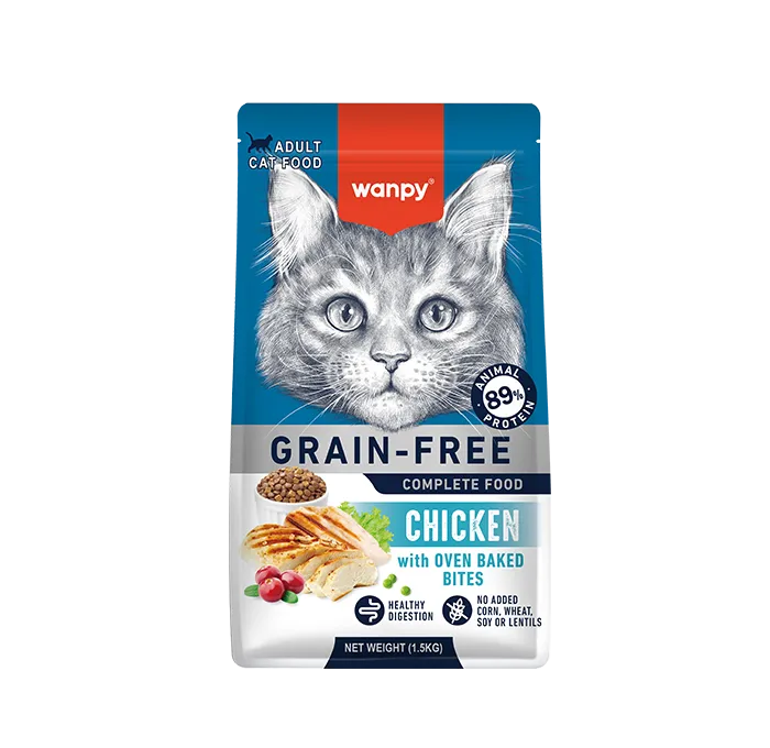 Wanpy Grain-Free Cats Dry Food (Oven Baked Bites) - Chicken