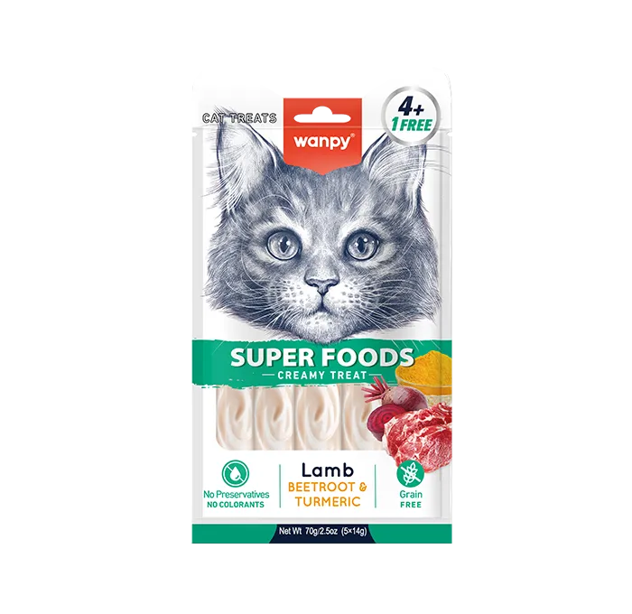 Wanpy Creamy Superfoods Treats – Lamb With Beetroot & Turmeric (5x14g) – 70g