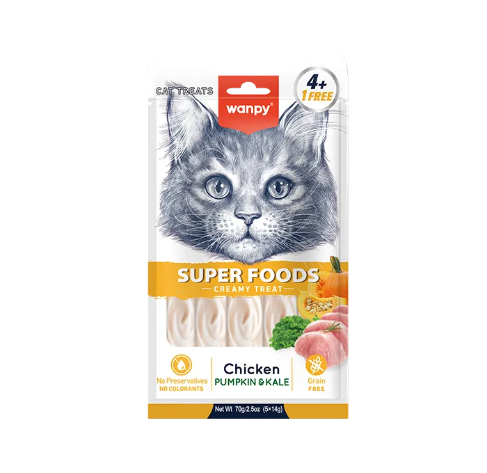 Wanpy Creamy Superfoods Treats – Chicken With Pumpkin & Kale (5x14g) – 70g