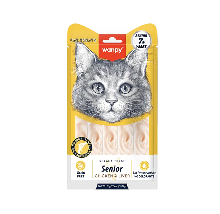 Wanpy Creamy Senior 7+ Treats – Chicken & Liver (5x14g) – 70g