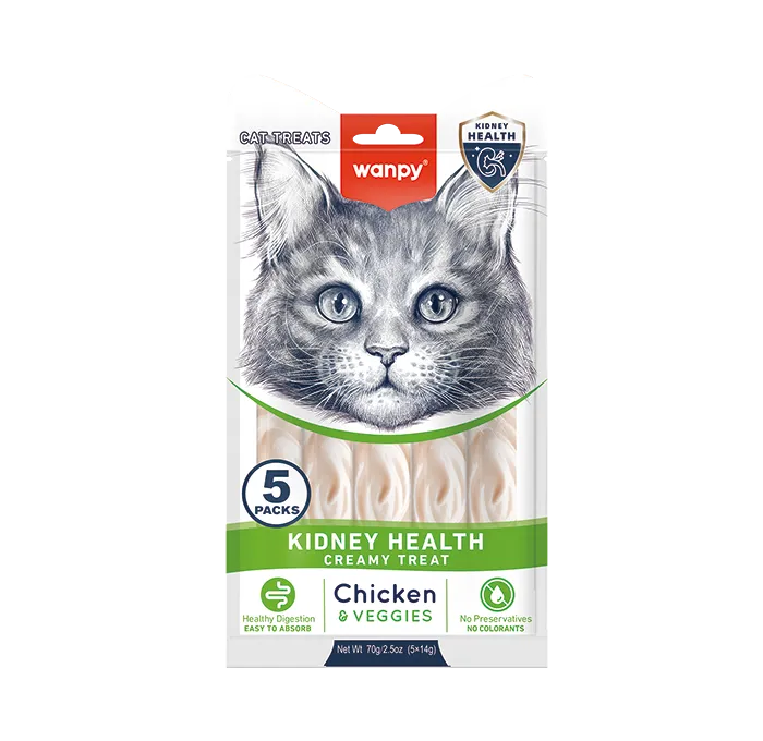 Wanpy Creamy Kidney Health Treats – Chicken & Veggies (5x14g) – 70g