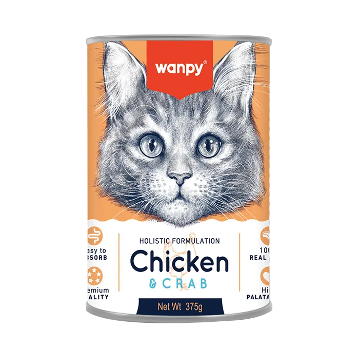 Wanpy Holistic Formulation Cat Can – Chicken and Crab 375g