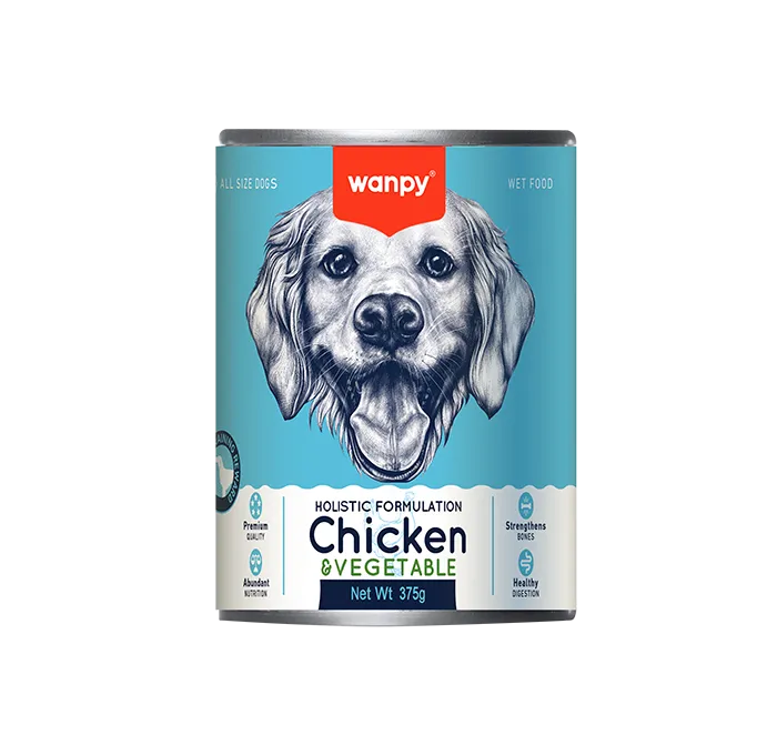 Wanpy Holistic Formulation Dog Can - Chicken & Vegetable 375g