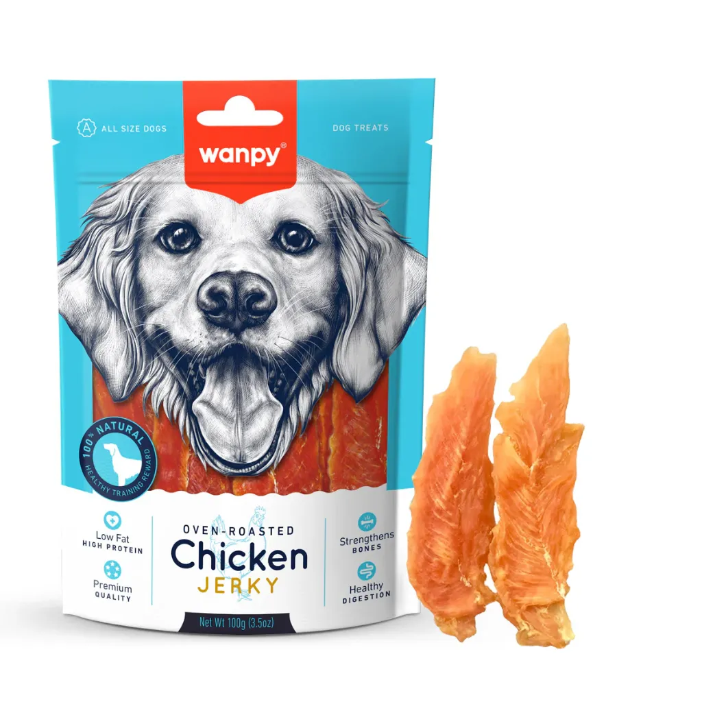 Wanpy Dog Oven-Roasted Chicken Jerky 100g