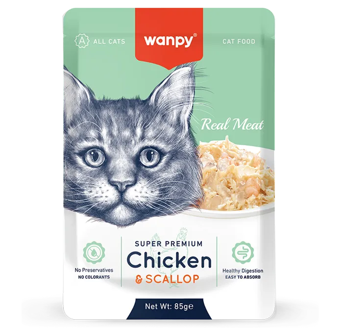 Wanpy Cat Super Premium Chicken & Scallop 85g