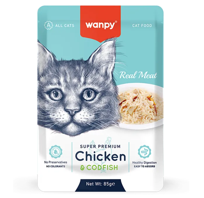 Wanpy Cat Super Premium Chicken & Codfish 85g