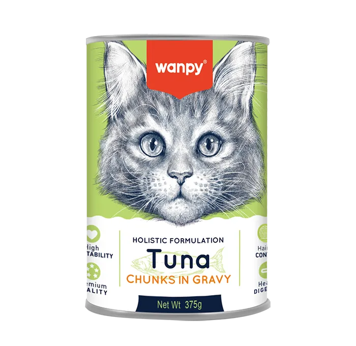 Wanpy Holistic Formulation Cat Can – Tuna Chunks in Gravy 375g