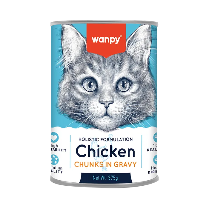 Wanpy Holistic Formulation Cat Can – Chicken Chunks in Gravy 375g