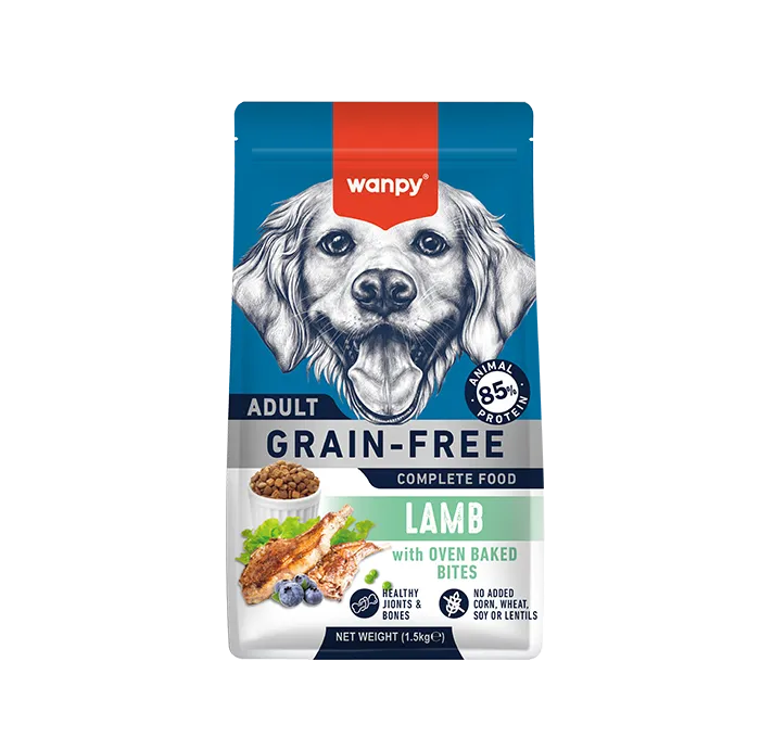 Wanpy Grain-Free Dogs Dry Food (Oven Baked Bites) - Lamb