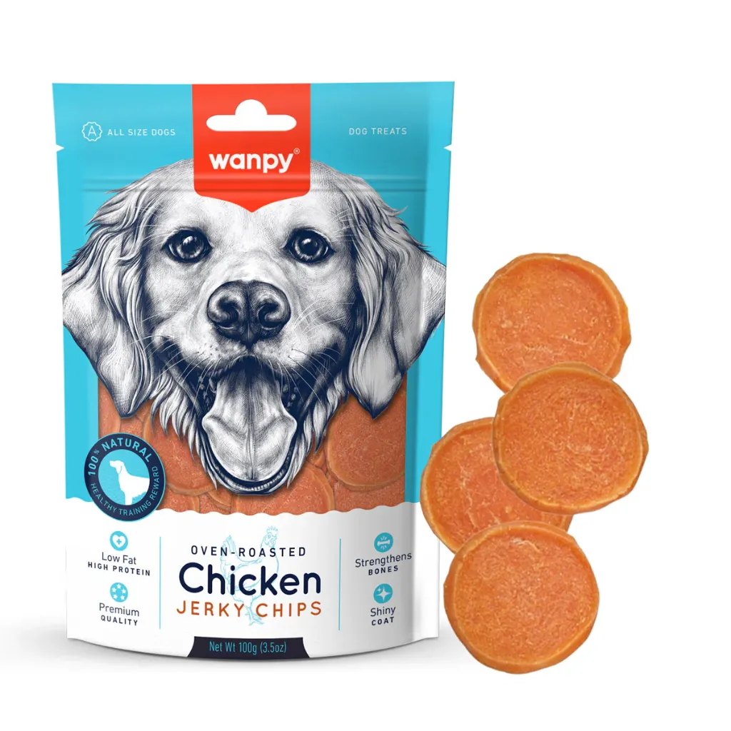 Wanpy Dog Oven-Roasted Chicken Jerky Chips 100g