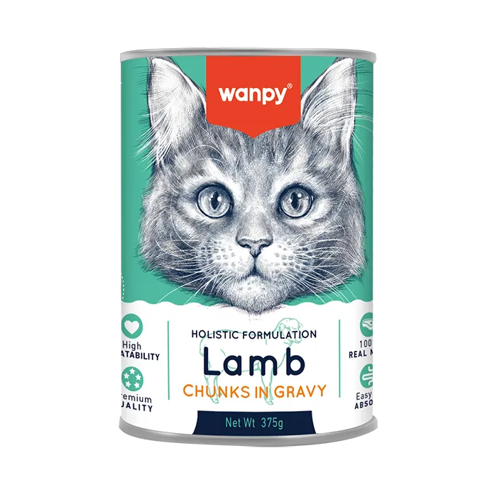 Wanpy Holistic Formulation Cat Can – Lamb Chunks in Gravy 375g