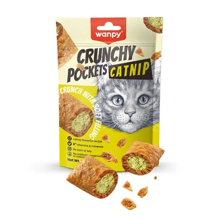 Wanpy Cat Crunchy Pocket Catnip & Chicken Recipe – 60g