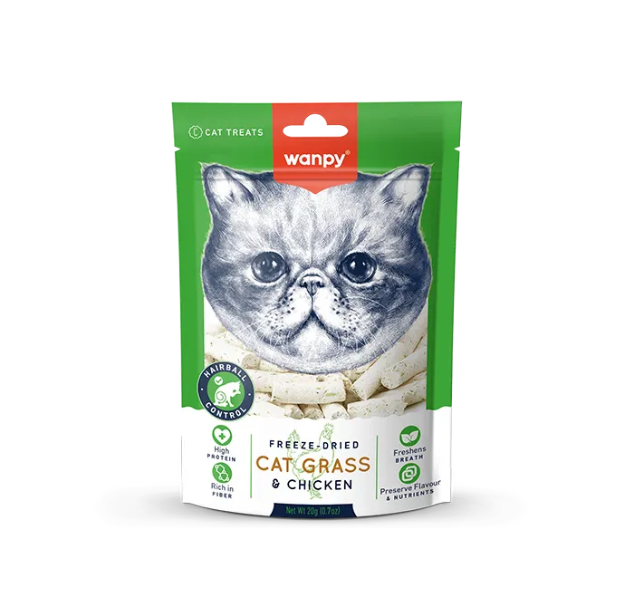 Wanpy Cat Freeze Dried Cat Grass & Chicken – 20g