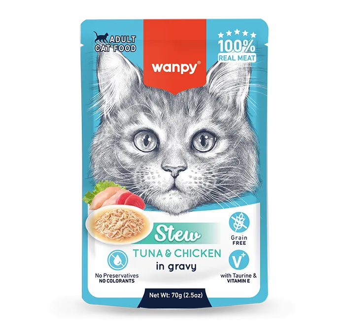 Wanpy Cat Pouch Stew - Tuna and Chicken In Gravy 70g