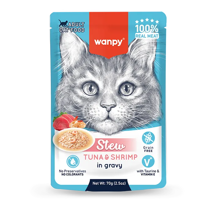 Wanpy Cat Pouch Stew - Tuna and Shrimp In Gravy 70g