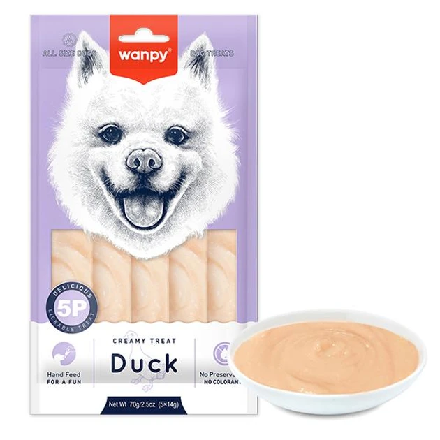 Wanpy Dog Creamy Lickable Treats – Duck (5x14g) – 70g